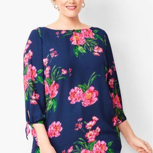 NWOT: FLORAL TIE-SLEEVE BLOUSE